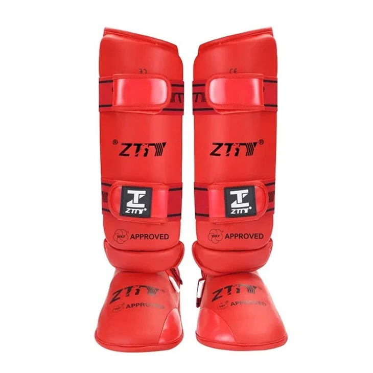 red karate shin guard